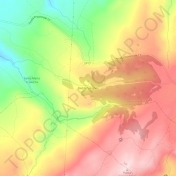 Topografische kaart Badde Salighes, hoogte, reliëf