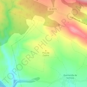 Topografische kaart Valdearroyo, hoogte, reliëf