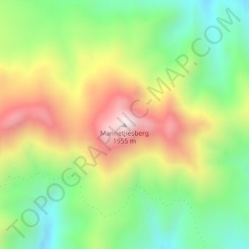 Topografische kaart Mannetjiesberg, hoogte, reliëf
