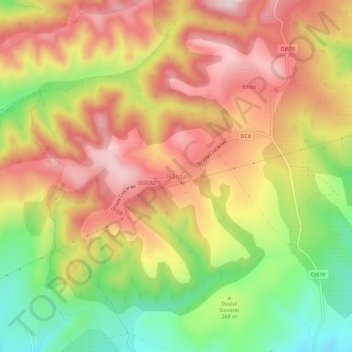 Topografische kaart Bârda, hoogte, reliëf
