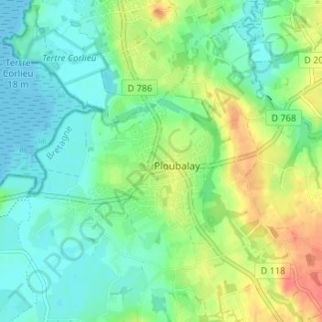 Topografische kaart La Ville Martin, hoogte, reliëf