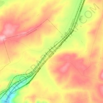 Topografische kaart Wahsatch, hoogte, reliëf