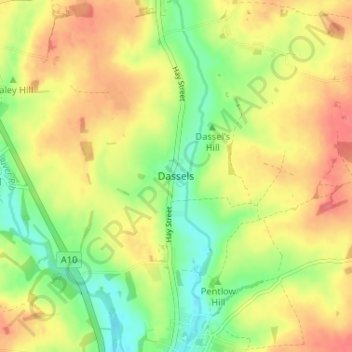 Topografische kaart Dassels, hoogte, reliëf