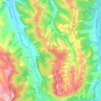 Topografische kaart Bel-Air, hoogte, reliëf