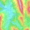 Topografische kaart Sauzet, hoogte, reliëf