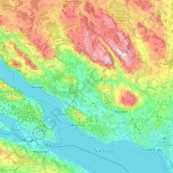 Topografische kaart Salem, hoogte, reliëf