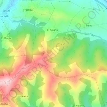 Topografische kaart La Ará, hoogte, reliëf