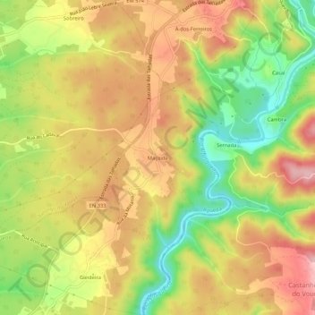 Topografische kaart Maçoida, hoogte, reliëf