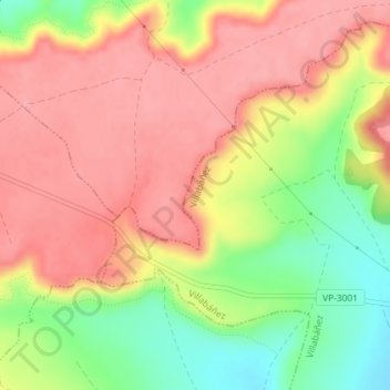 Topografische kaart Cornalvo, hoogte, reliëf