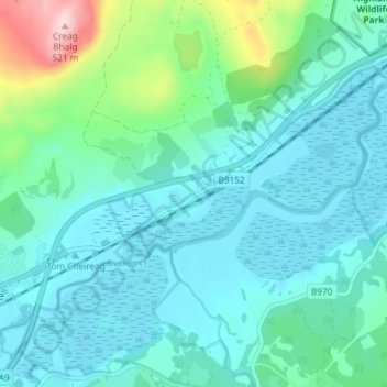Topografische kaart Lynchat, hoogte, reliëf