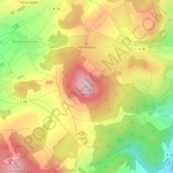 Topografische kaart Ernstberg, hoogte, reliëf