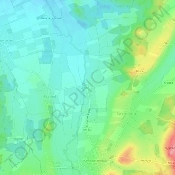 Topografische kaart Gottenau, hoogte, reliëf