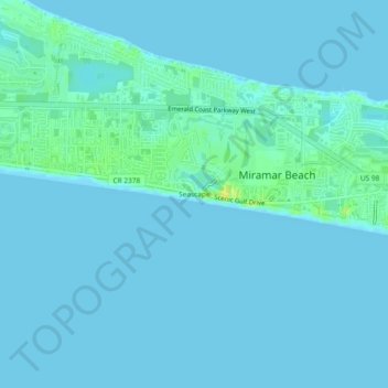 Topografische kaart Seascape, hoogte, reliëf