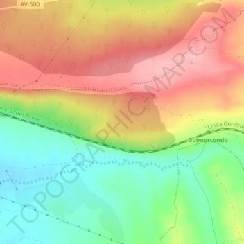 Topografische kaart El Pinar, hoogte, reliëf