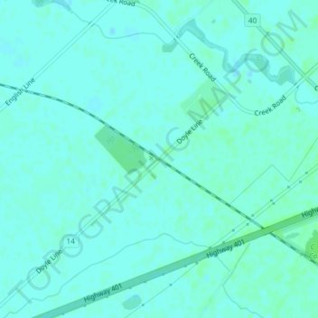 Topografische kaart Richardson, hoogte, reliëf