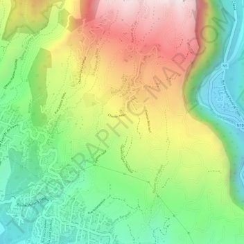 Topografische kaart Le Tapage, hoogte, reliëf