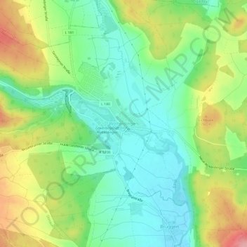 Topografische kaart Wolterdingen, hoogte, reliëf