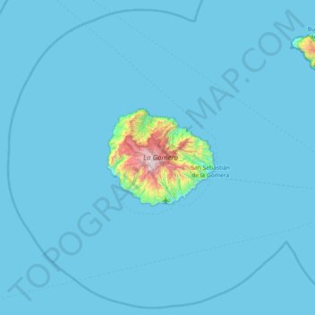 Topografische kaart La Gomera, hoogte, reliëf
