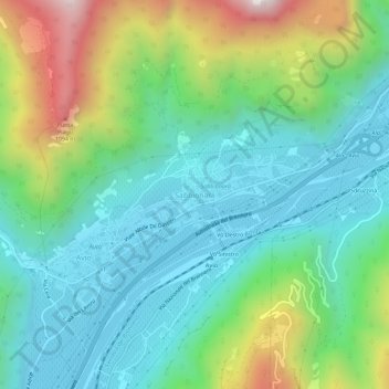 Topografische kaart Sabbionara, hoogte, reliëf