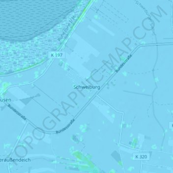 Topografische kaart Schweiburg, hoogte, reliëf