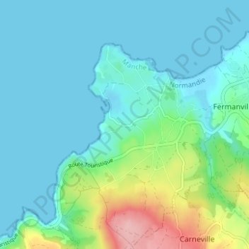 Topografische kaart Le Perrey, hoogte, reliëf