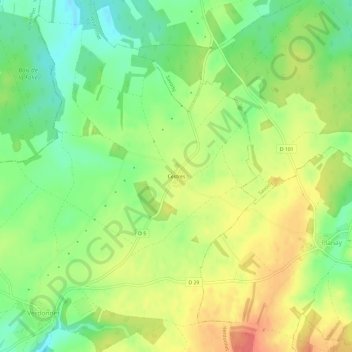 Topografische kaart Cestres, hoogte, reliëf