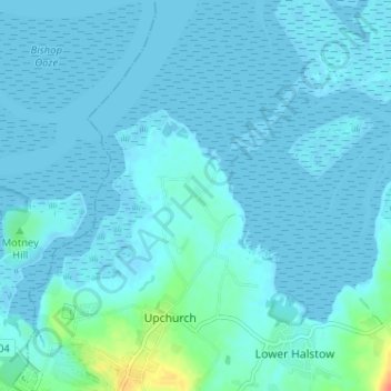 Topografische kaart Ham Green, hoogte, reliëf