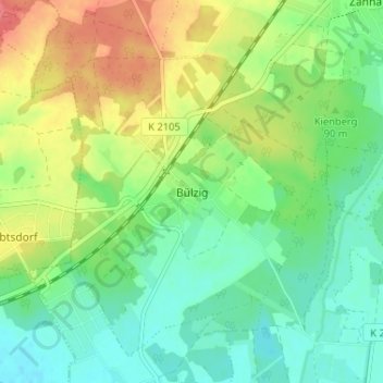 Topografische kaart Bülzig, hoogte, reliëf