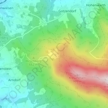 Topografische kaart Reitenberg, hoogte, reliëf