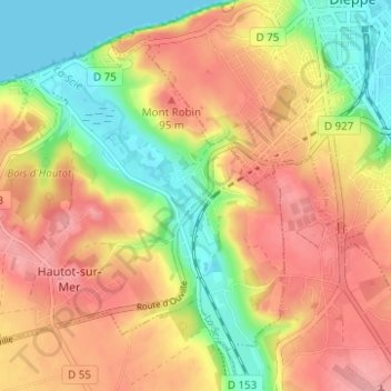 Topografische kaart Le Petit Appeville, hoogte, reliëf
