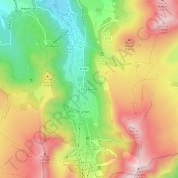 Topografische kaart Les Égravats, hoogte, reliëf