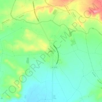 Topografische kaart Callén, hoogte, reliëf