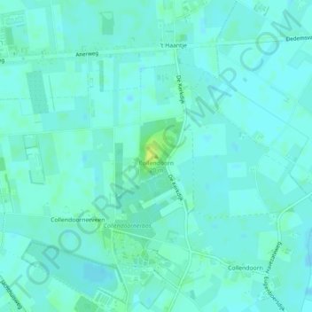 Topografische kaart Collendoorn, hoogte, reliëf