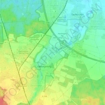 Topografische kaart Furth, hoogte, reliëf