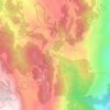 Topografische kaart Jubb al Ahmar, hoogte, reliëf