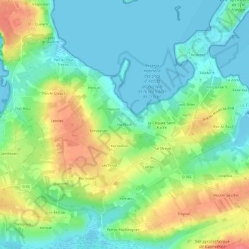 Topografische kaart Kerifloch, hoogte, reliëf