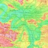 Topografische kaart Paris, hoogte, reliëf