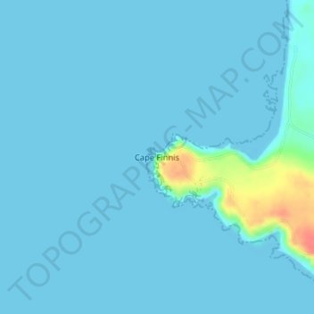 Topografische kaart Cape Finnis, hoogte, reliëf