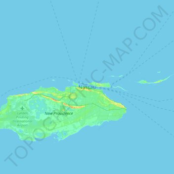 Topografische kaart Nassau, hoogte, reliëf