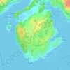 Topografische kaart Hardanger, hoogte, reliëf