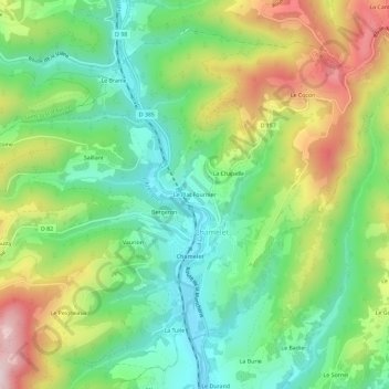 Topografische kaart Le Plat Fournier, hoogte, reliëf