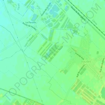 Topografische kaart Champon, hoogte, reliëf