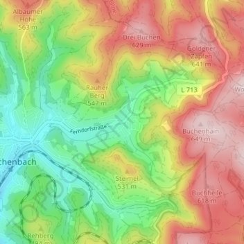 Topografische kaart Helberhausen, hoogte, reliëf