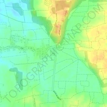 Topografische kaart La Mahaudière, hoogte, reliëf