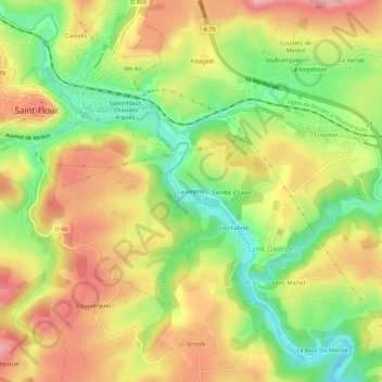 Topografische kaart La Valette, hoogte, reliëf