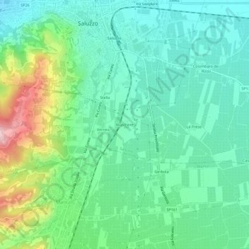 Topografische kaart Maschere, hoogte, reliëf