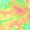 Topografische kaart Mourgues, hoogte, reliëf