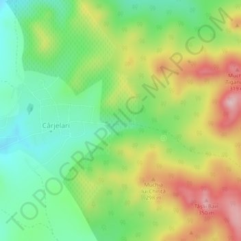 Topografische kaart La Tene, hoogte, reliëf