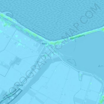 Topografische kaart Van Ewijcksluis, hoogte, reliëf