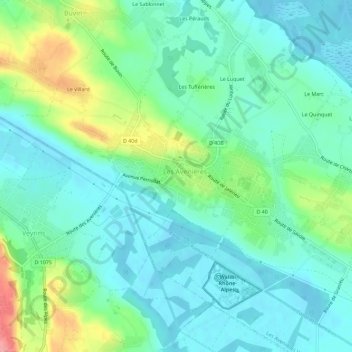 Topografische kaart Ciers, hoogte, reliëf